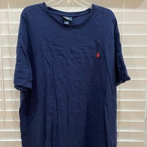 Men’s Polo by Ralph Lauren Navy Blue Short Sleeve Tee Shirt w/ Red Horse XXL EUC